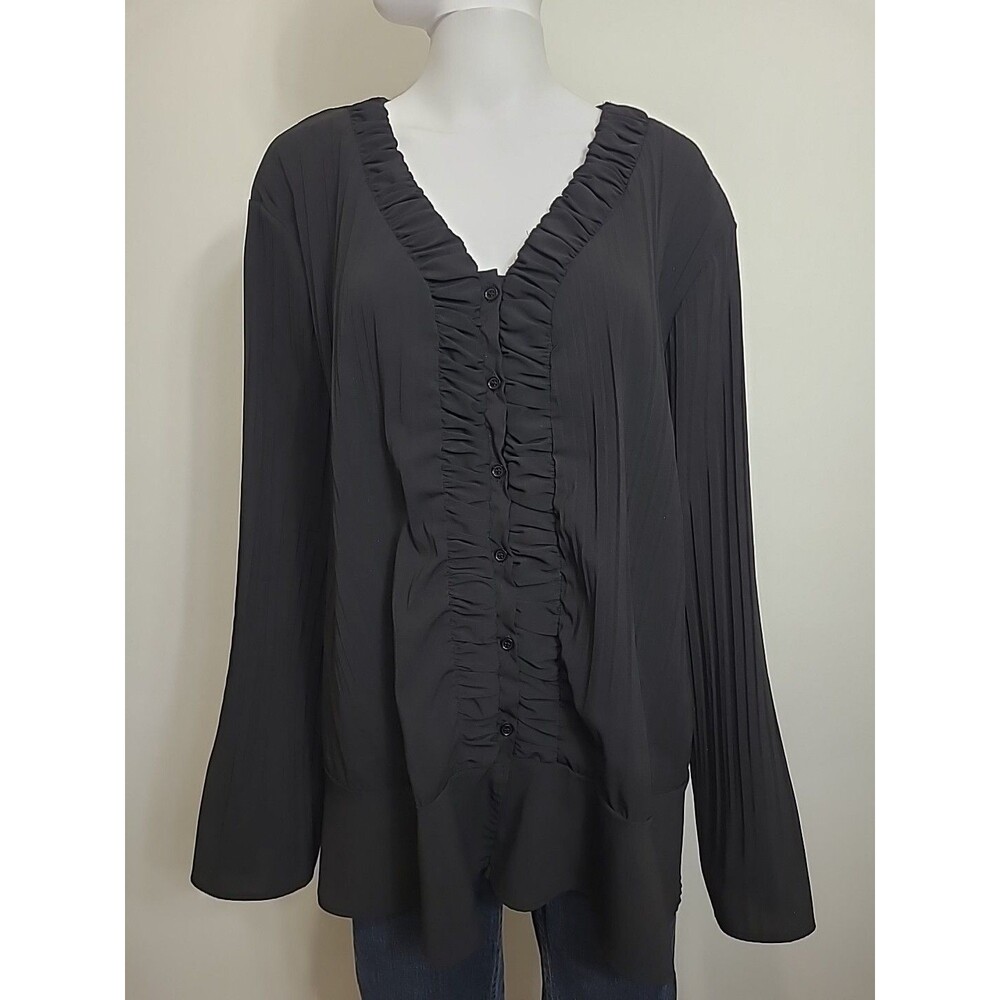 Fred David Women Top Black Long Sleeves Plus Size 2X